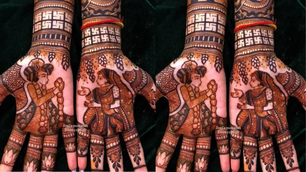 Bride & Groom Design Full Hand Mehndi