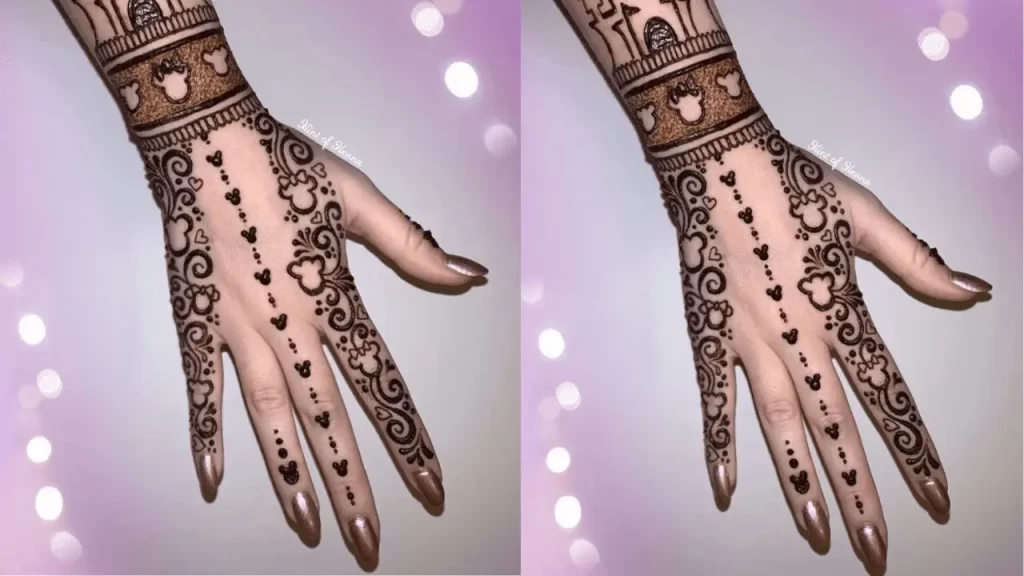 Disney inspired hand Mehndi Design