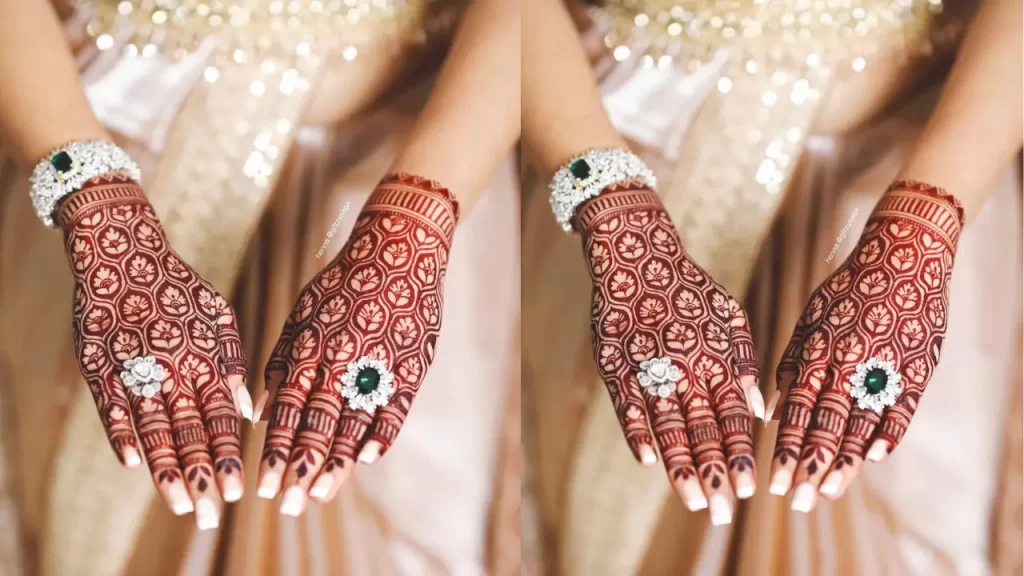 Dotted Diamond Full Hand Mehndi Design