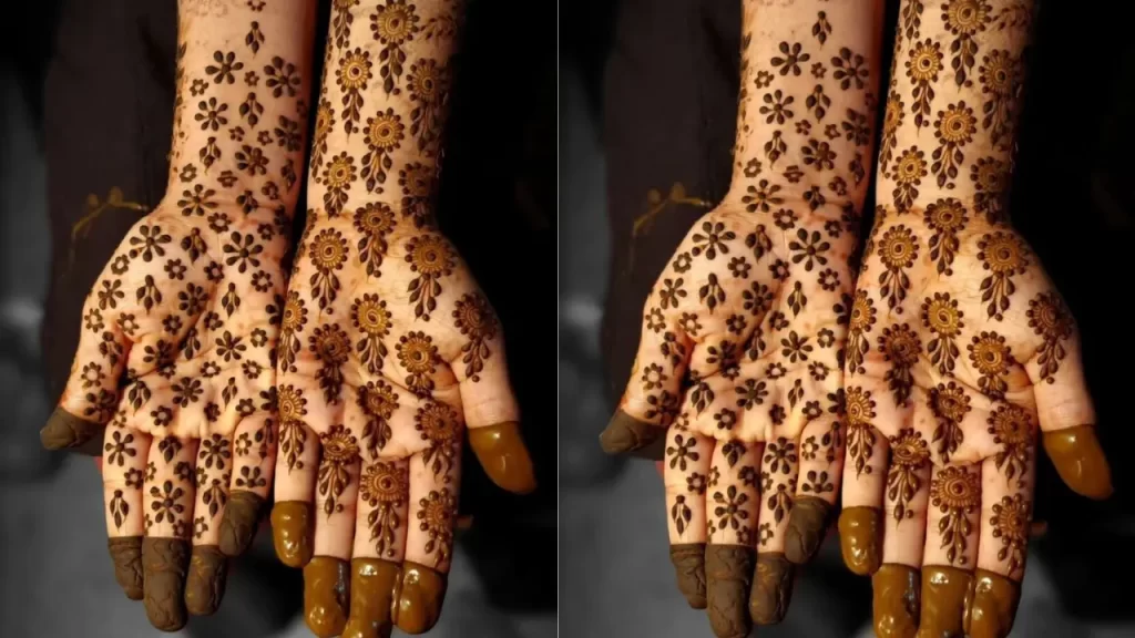 Eccentric Brown Mehndi design