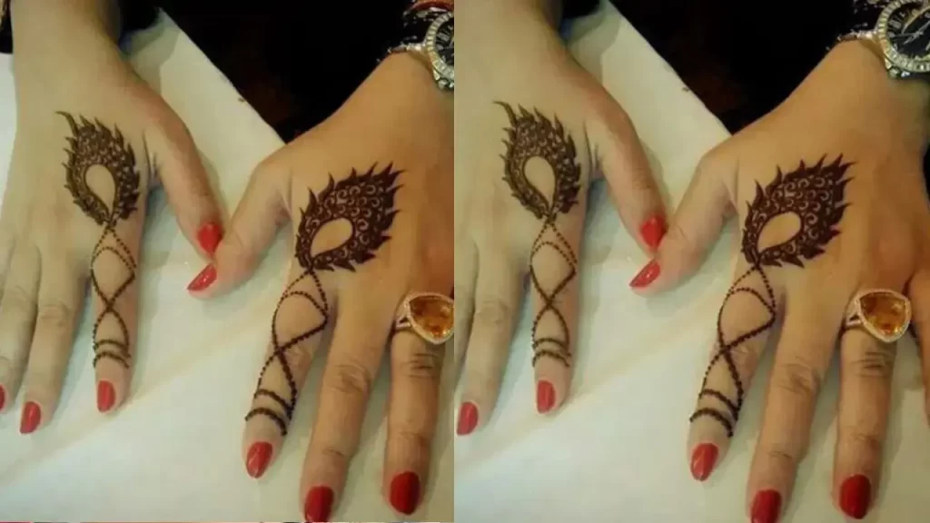 Feathery Ring Mehndi Design