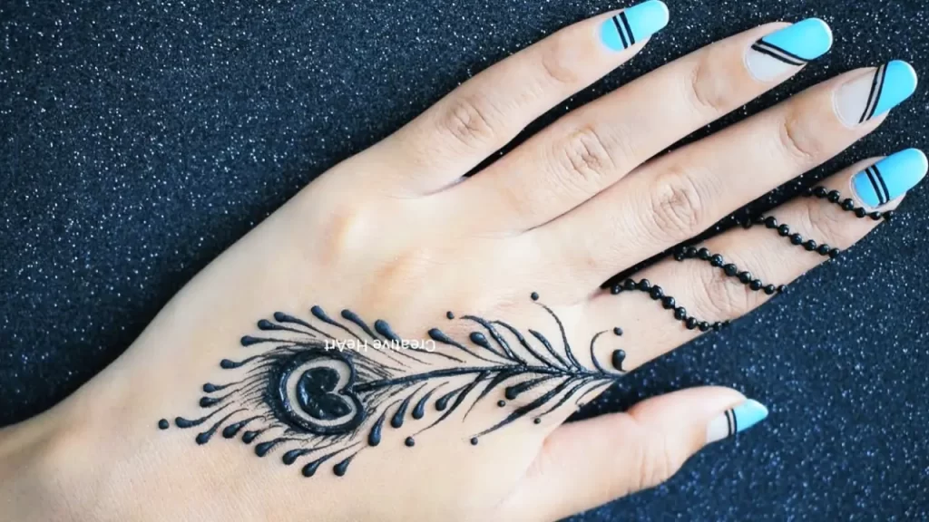 Feathery Rings Mehndi Design