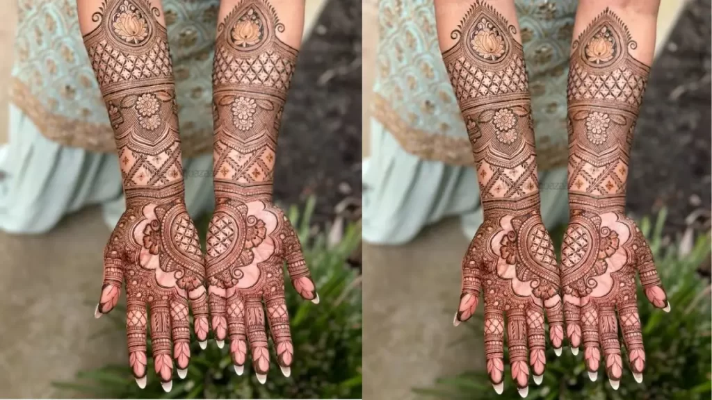 Flooded hand mehndi design