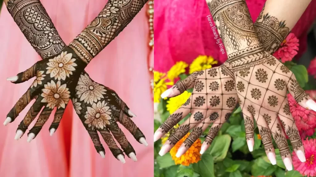 Floral Mesh Mehndi Design