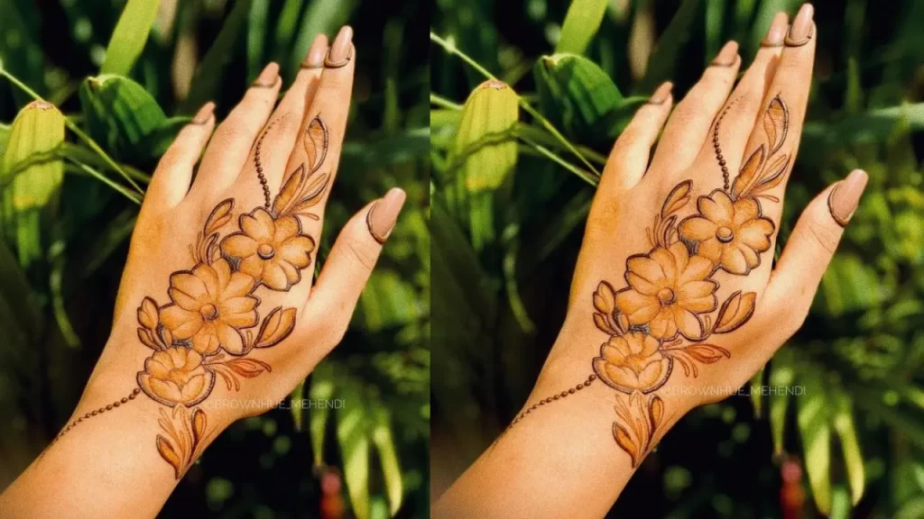 Floral Tattoo Arabic Mehndi Design
