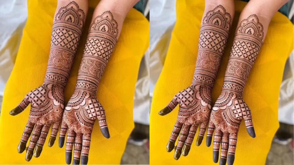 Fresh and Vibrant Full Hand Mehndi design