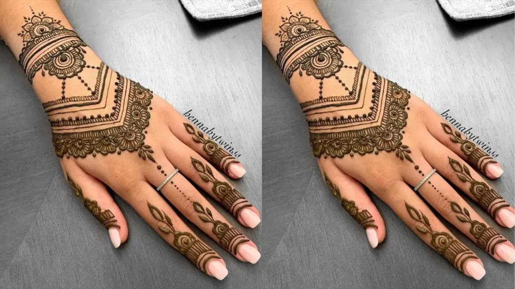 Fun and contemporary bridal mehndi design