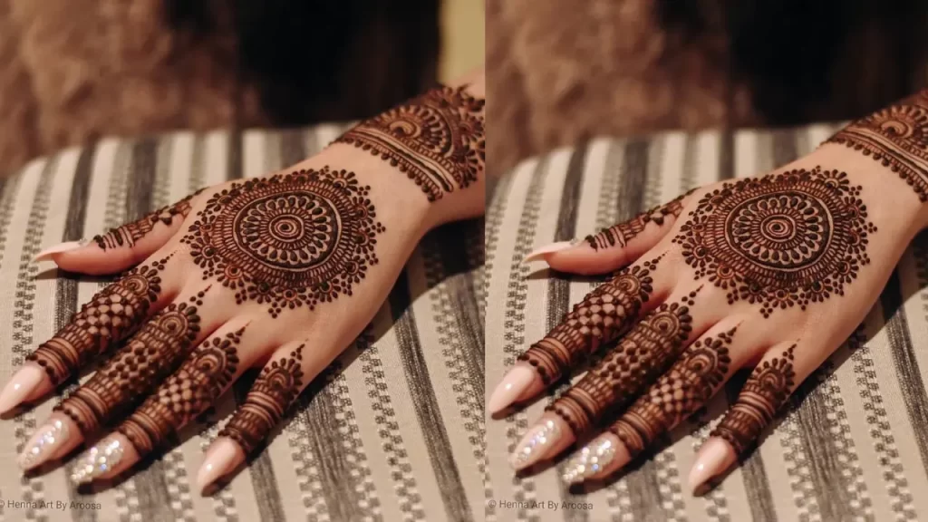 Half hand mehndi design