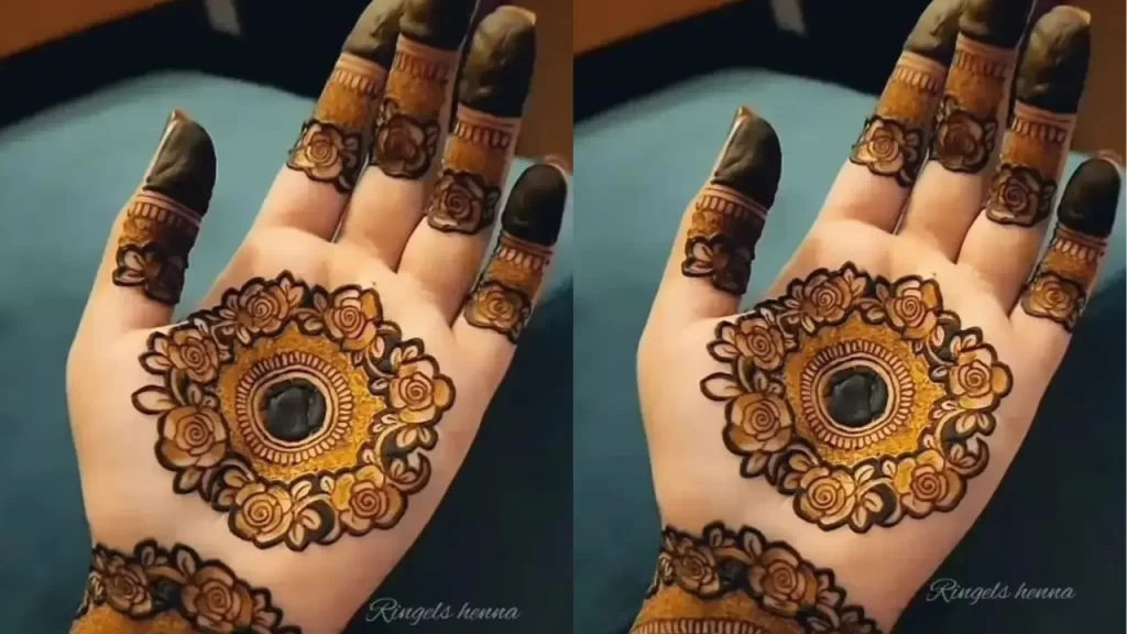 Innumerous circular mehndi design