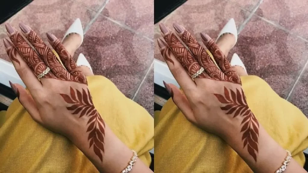 Leafy Pattern Finger Mehndi Design