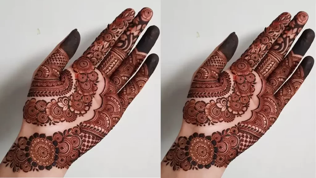 Mix of multiple motifs mehndi design