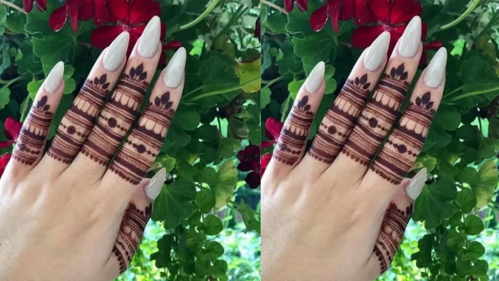 Nature Inspired Finger Mehndi Design