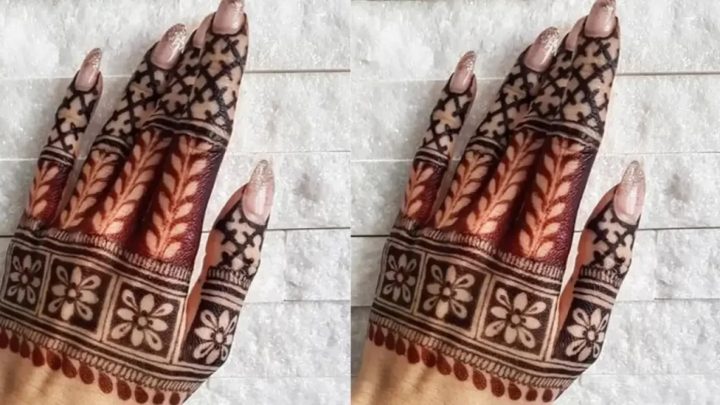 Negative Finger Mehndi Design