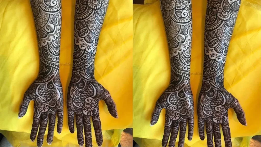 Paisley full hand mehndi design