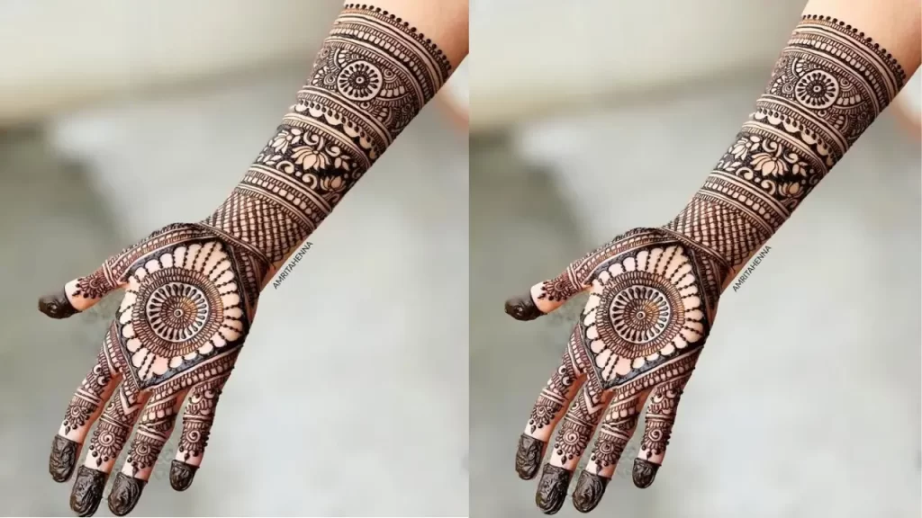 Panelled Full Hand Mehndi Design