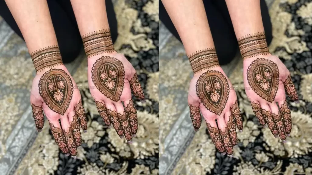 Pear Shaped floral mehndi design