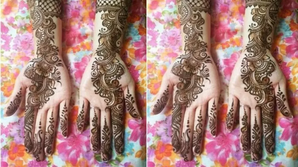 Simple arabic bridal mehndi design