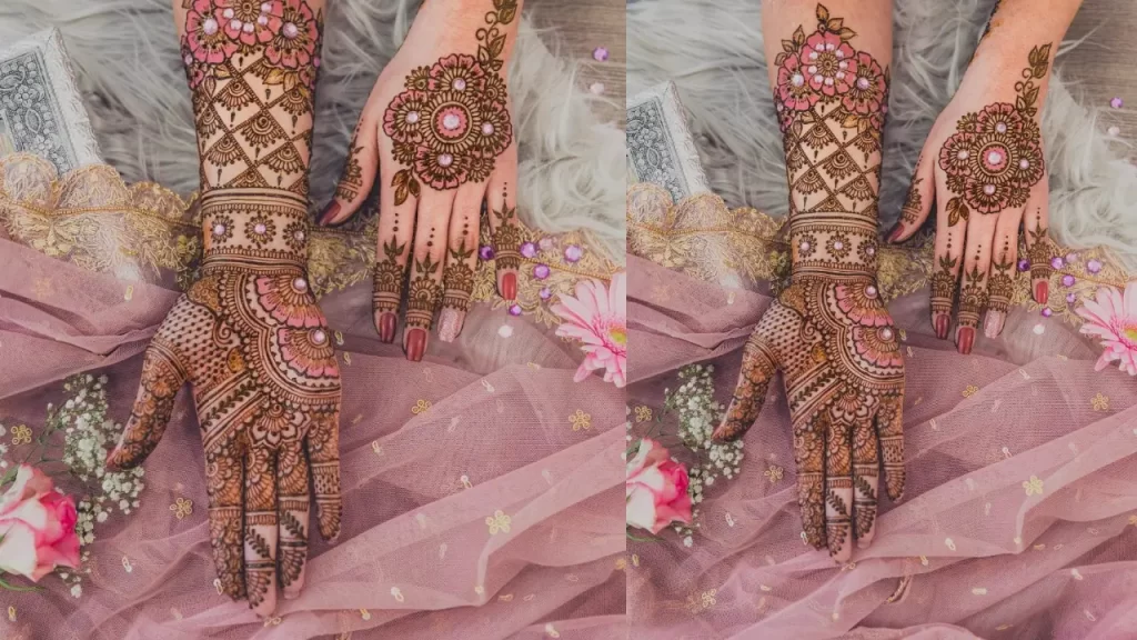 Stone bridal Mehndi Design