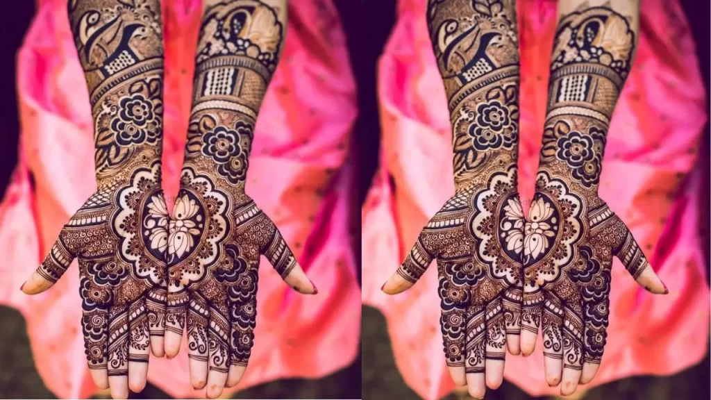 Symmetrical Floral Mehndi Design