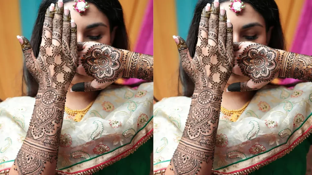 Thick Black Mehndi Design for Bridals