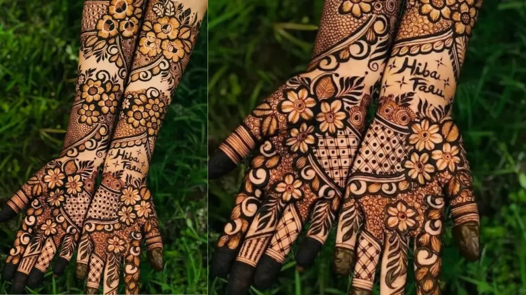 khafif Mehndi Designs Floral Cascade