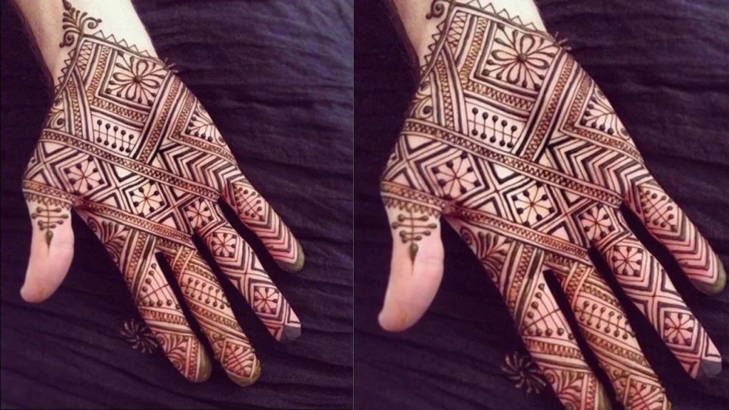 Geometric Pattern mehndi in khafif mehndi