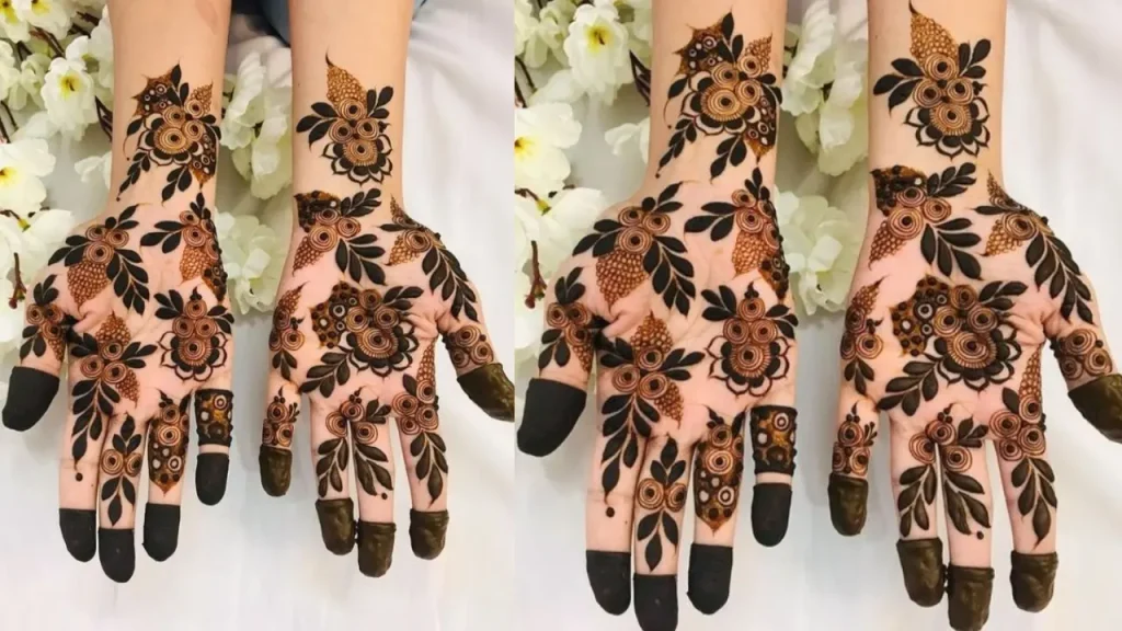 Elegant Orchid Style Mehndi with Flowers