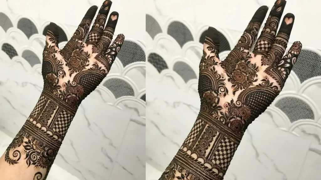 Peony Elegance Mehndi Design 