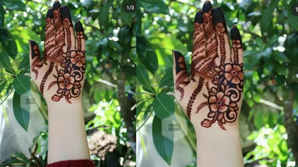 Rose Garden Mehndi Design 