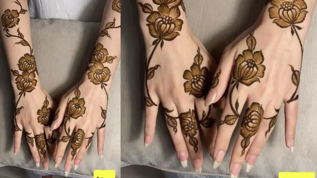 Arabic mehndi design flower