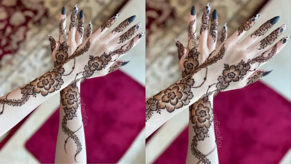 Cherry Blossom Whimsy Mehndi Design 