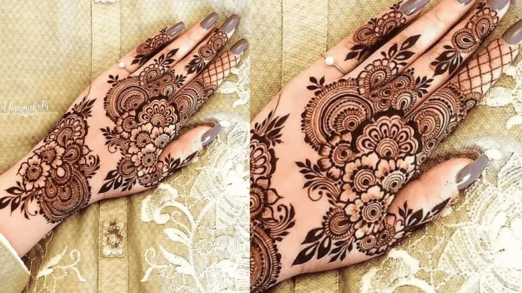 Simple khafif Mehndi Designs Front Hand