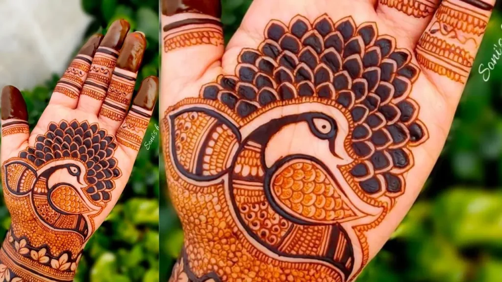 Peacock Feathers & Elegance khafif Mehndi Designs