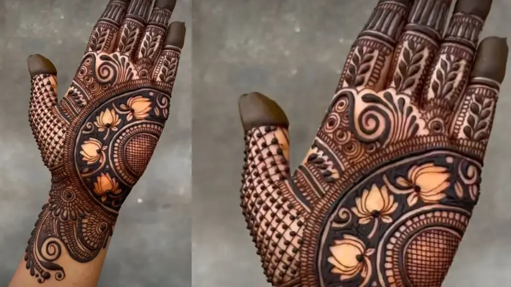 Peacock Mehndi Design With Flowers