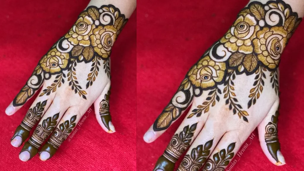 Simple Sunflower Mehndi Design