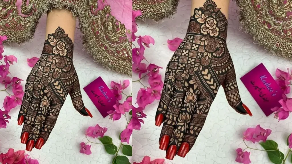 Rose Mehndi Patterns