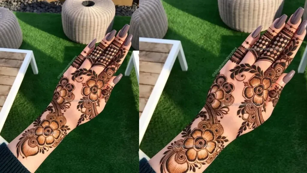 Garden Complement Mehndi Design 