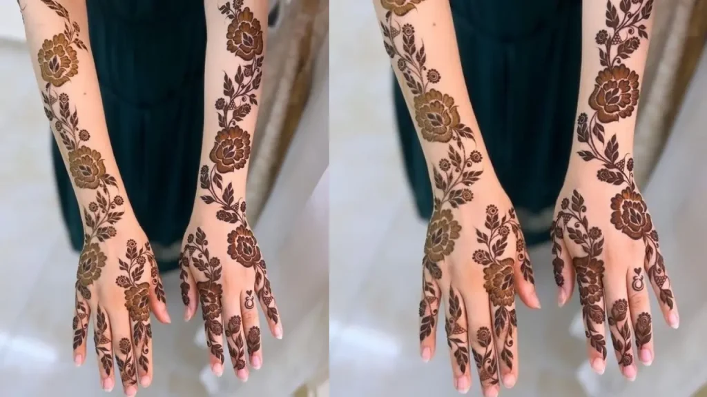 Arabic mehndi design With Flower 