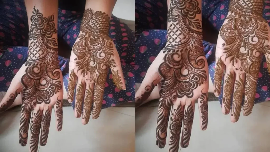 stylish khafif mehndi design