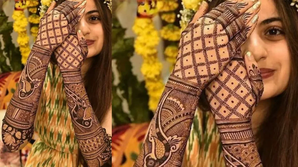 khafif mehndi design for front hand patch
