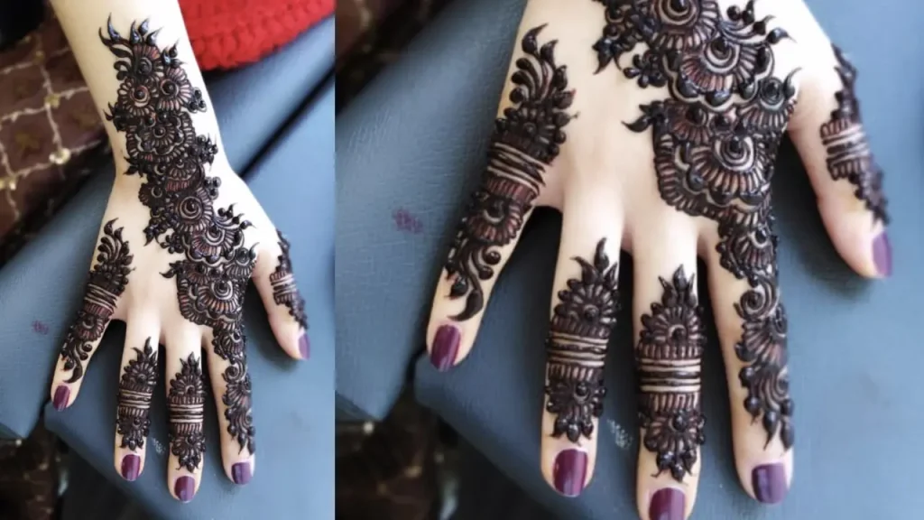 Lotus Mehndi images 