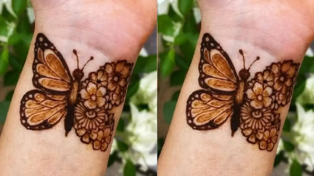 Butterfly Garden Mehndi Design