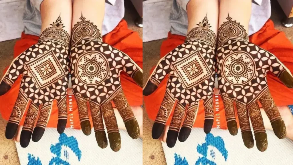 Checkerd Pattern Mehndi