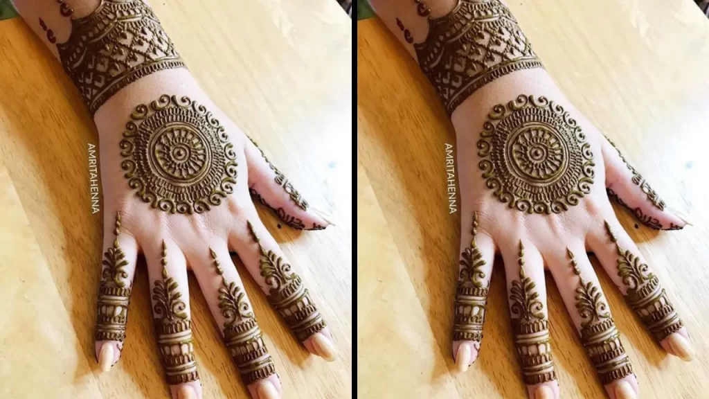 Classic Back Hand Mehndi Design