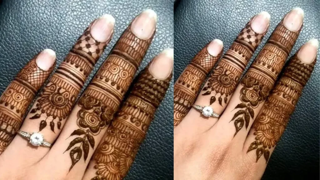 Cultural Finger Henna Art Finger Design