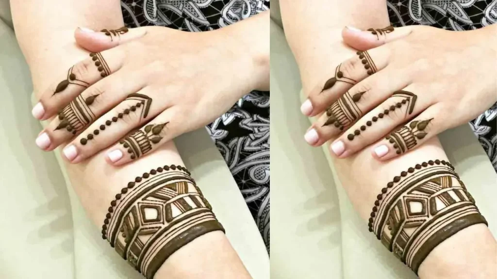 Cultural Finger Henna Art Finger Design