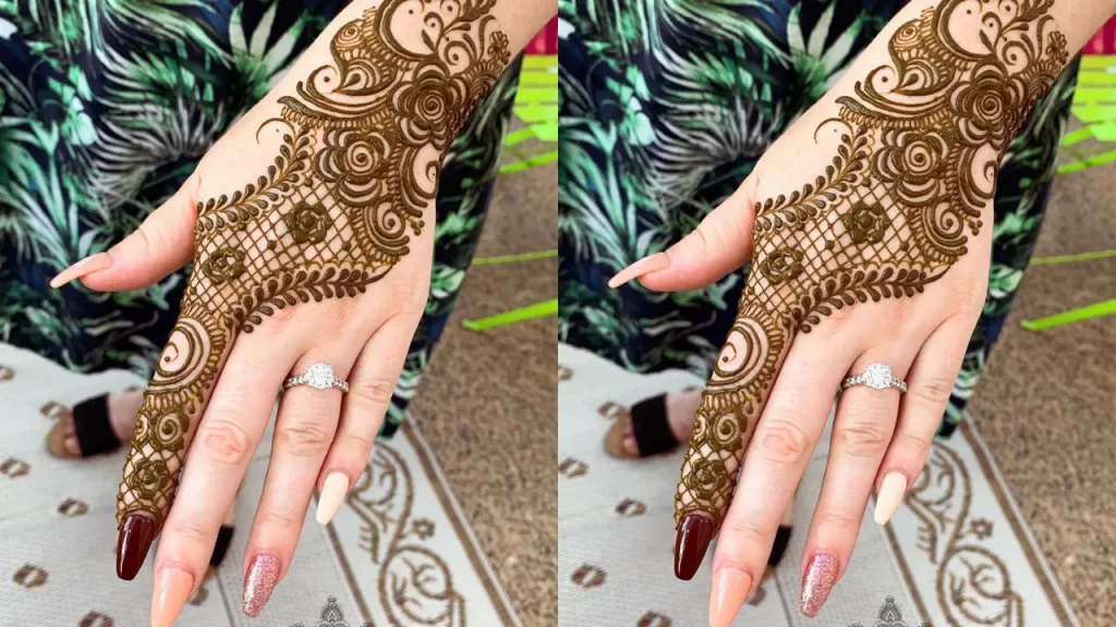 Dotted Mehndi Design for Karwa Chauth