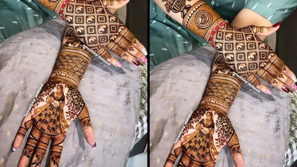 Elephants Back Hand Mehndi Design