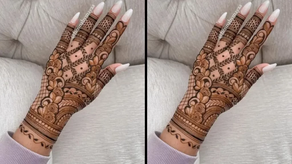 Enhance the beauty back hand mehndi design