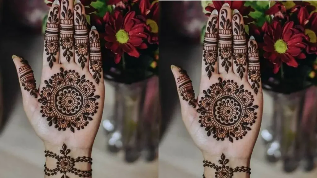 Front Hand Circle Mehndi design